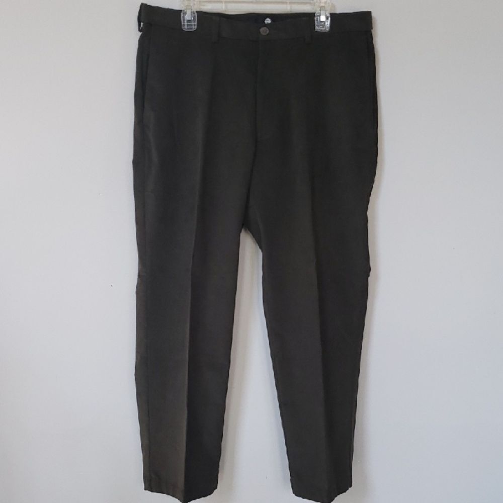 Haggar Classic Fit Pant Men's 36x29 Premium Stretch Corduroy Olive Chino Office